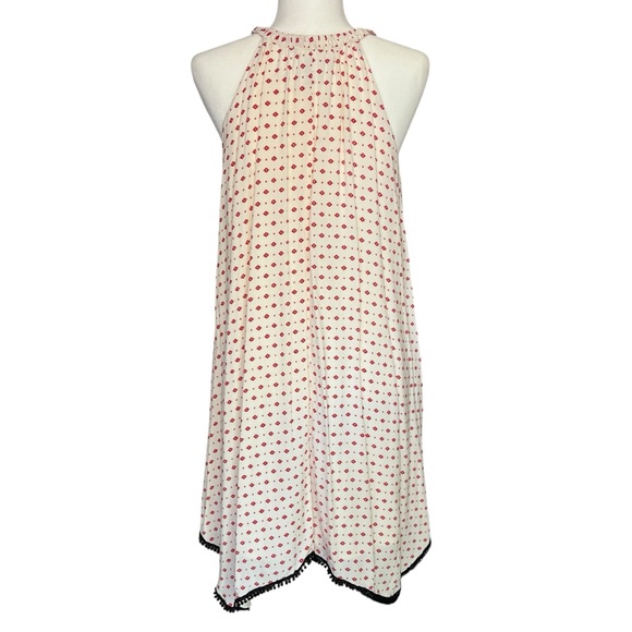 Knox Rose Midi Knee Length Boho Dress Cream Red Paisley Medium - Picture 2 of 8